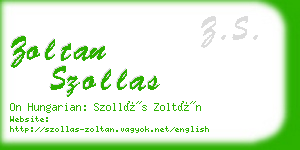 zoltan szollas business card